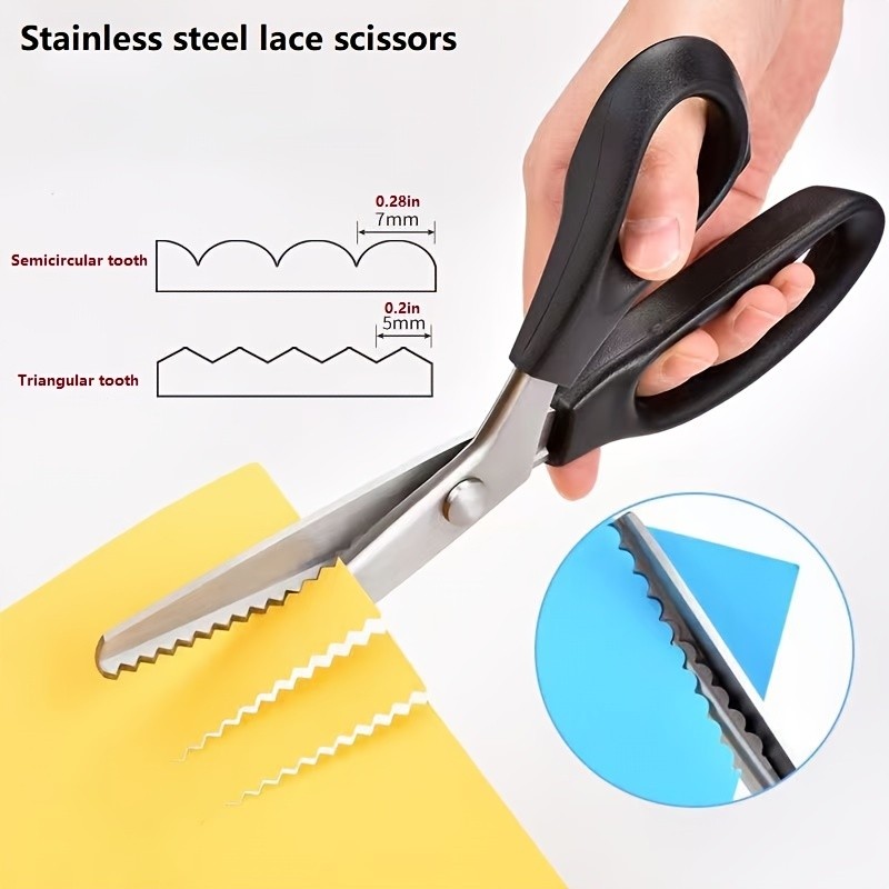 

Stainless steel lace scissors, lock edge scissors, tailors, large wave pattern fabric, pattern scissors