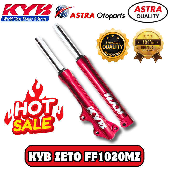 ORIGINAL!!! SHOCK DEPAN MOTOR YAMAHA MIO SPORTY MIO SMILE KYB ZETO FF 1020 ORI - Merah