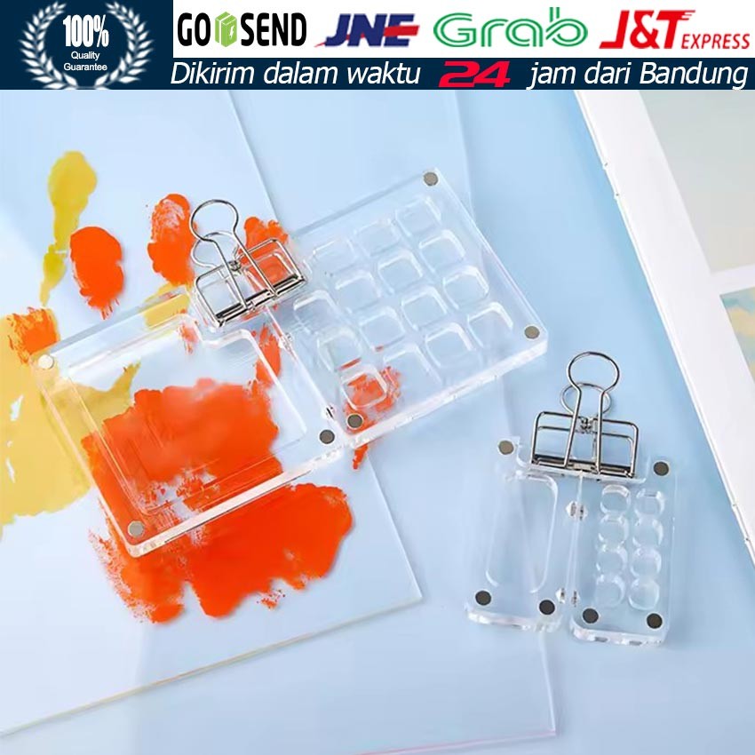 

15/8 Hole Palet Lukis Plastik untuk Cat Akrilik, Minyak dan Air / Palet Lukis Portable / Acrylic Mini Watercolor Palette Portable