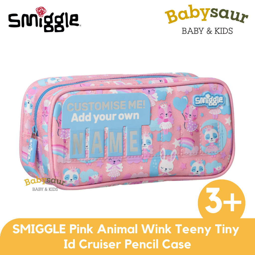 

SMIGGLE 100% Original Pink Animal Wink Teeny Tiny Id Cruiser Pencil Case Pencil Pocket Peralatan Sekolah Tempat Pensil Anak Perempuan