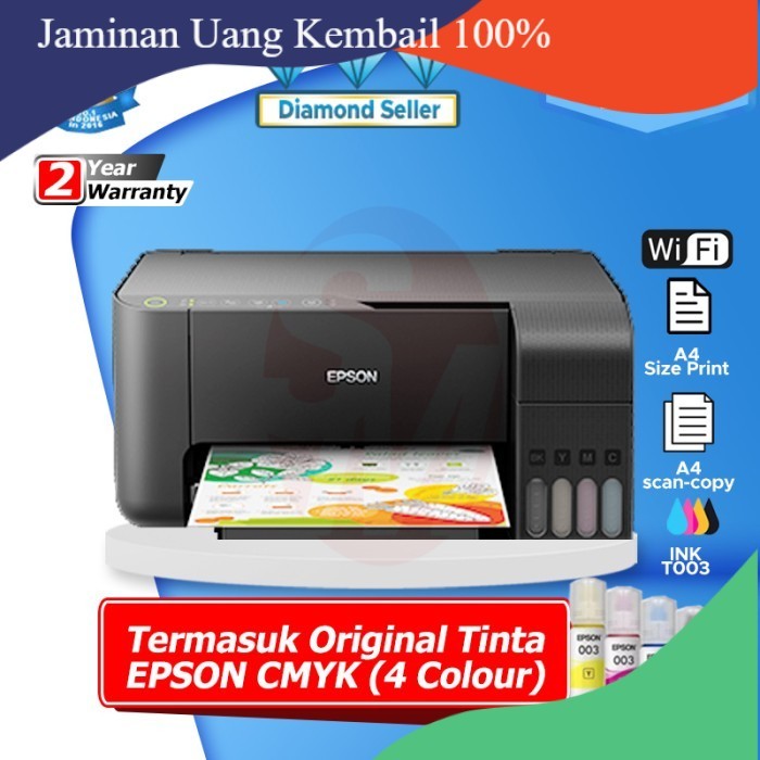 Epson L3150 EcoTank WiFi Multifungsi Printer (Pengganti L405)