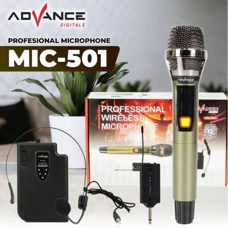Microphone Advance MIC 501/ Mic Wireless Advance MIC-501 Karaoke Single