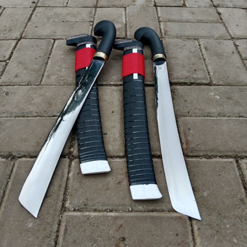 BP - pisau sembelihan & tebas 40 cm baja putih anti karat tanpa sarung