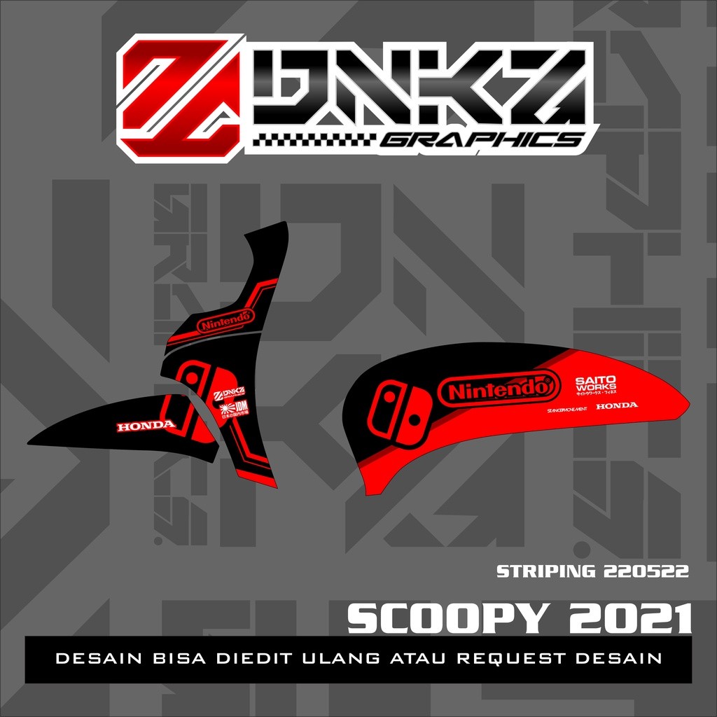 Stiker Scoopy New 2021 Decal Striping Scoopy 2021 Premium Racing ST220522