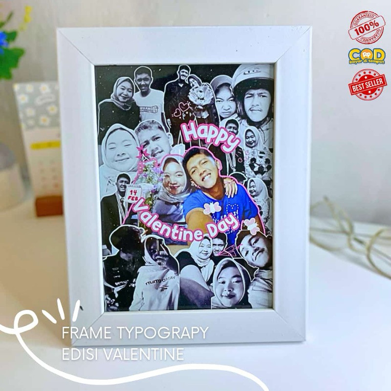 WORDGIFT FIGURA CUSTOM FOTO TYPOGRAPY SPESIAL EDISI VALEMTINE 5R - FIGURA AESTHETIC - GIFT FRAME - K