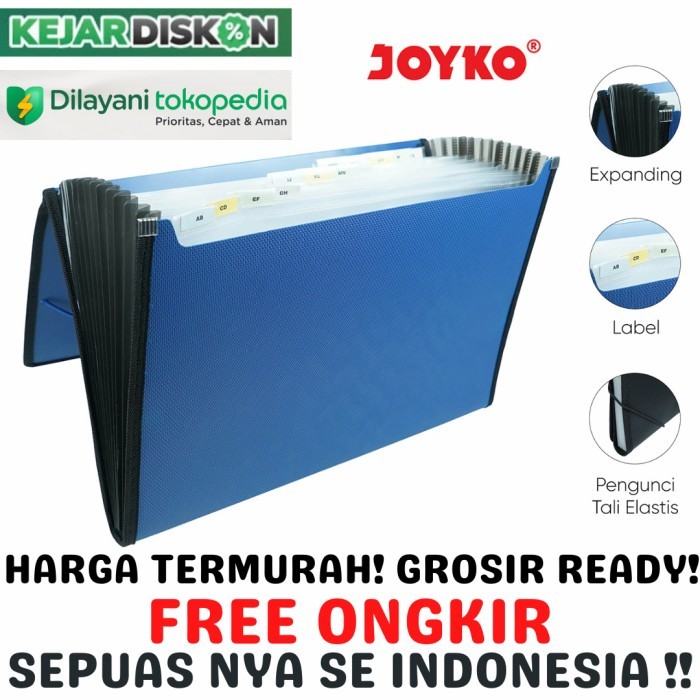 

PRODUK TERLARIS Joyko Expanding File Folio F4 13 Pockets / Map Harmonika EF-2538 - Abu-abu