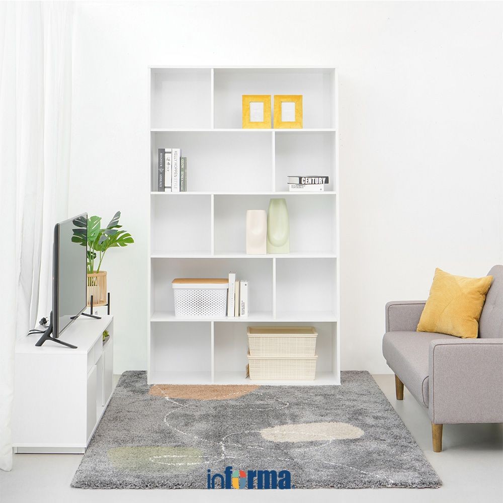 Informa Rana Rak Buku 10 Kompartemen - Putih Bookshelf Susun Rak Bacaan Shelf Buku Lemari Buku