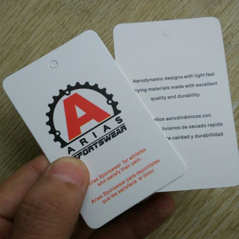 

500PCS Custom Grade A 400g Coated paper tags 5 * 8 CM red prints price swing tag