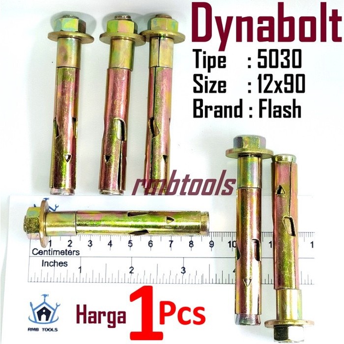 M12x90 Dynabolt M12 Brand Flashbolt 5030 - Baut Tanam Dynabolt Tembok Beton - Mata Bor 12mm