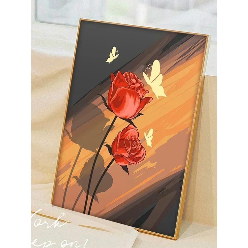 

20421-Tulip diy digital acrylic flower painting explosion hand-filled landscape painting