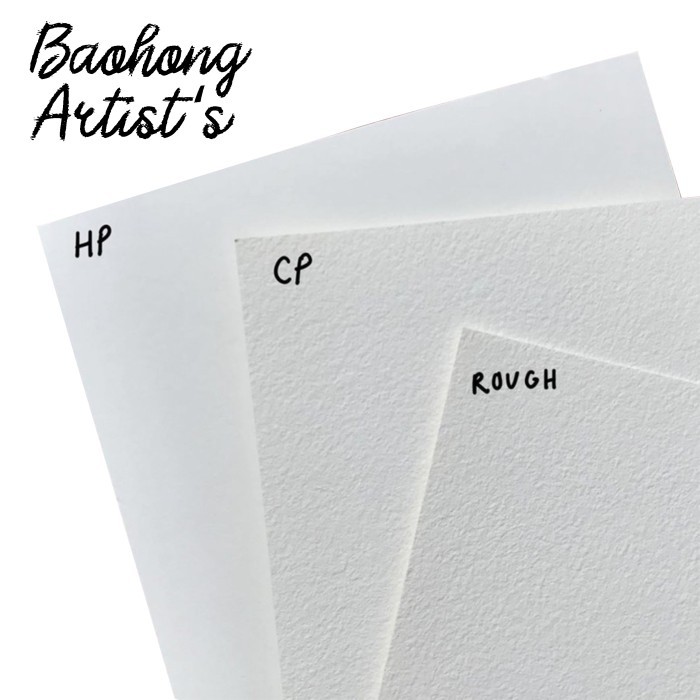 

Baohong Artist watercolor paper 300gsm HP/CP/R size 56x76cm - Rough, 28x38 cm (4)