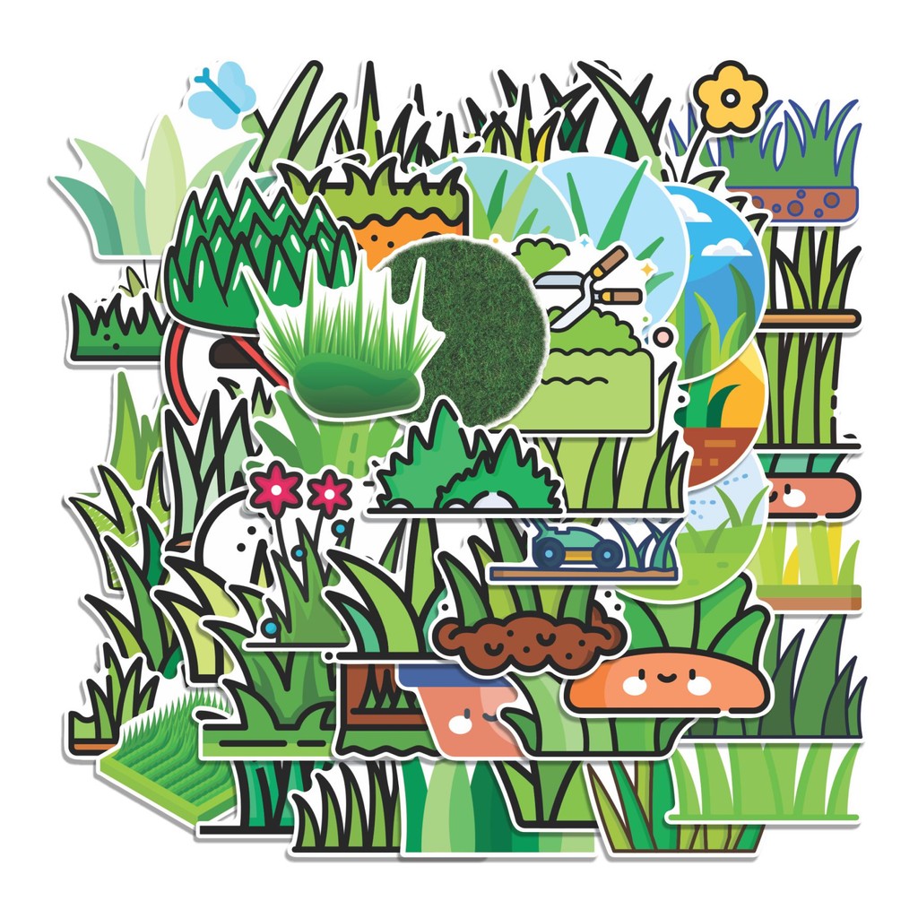 

COD 50 Pcs Stiker Rumput Lucu Anti Air Untuk Dekorasi Notebook Sepeda Skateboard Handphone