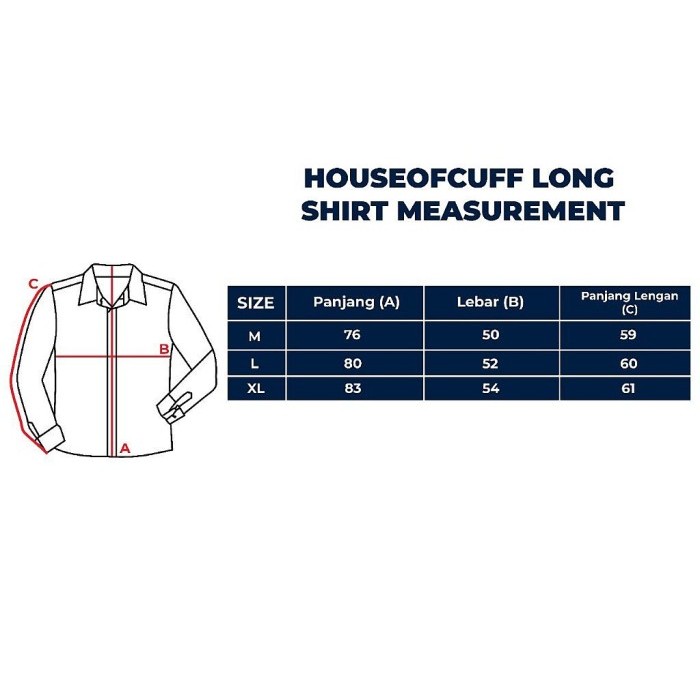 Houseofcuff kemeja Koko Lengan Panjang Pria Maroon - XL, Maroon