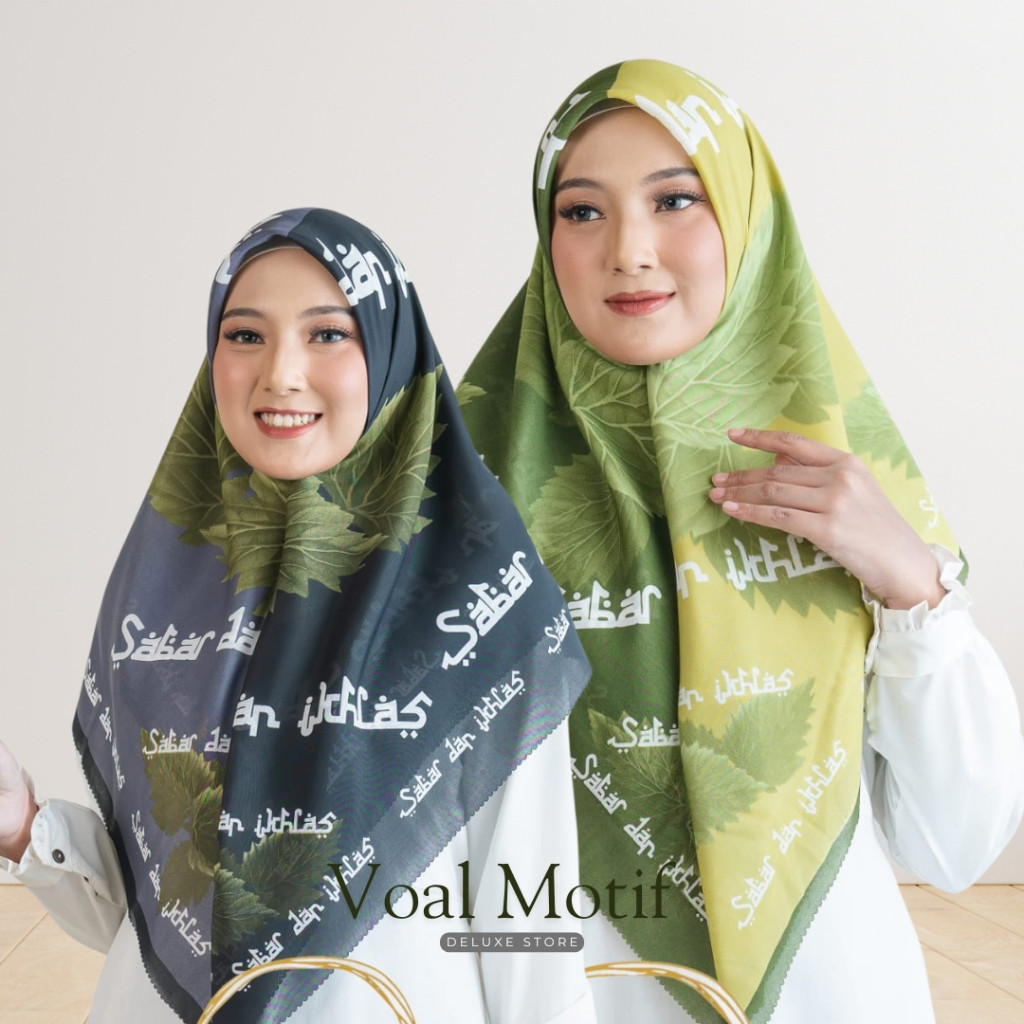 Hijab Motif Arab Segi4 Jilbab Santri Kerudung Koran Arab Voal Motif Lasercut