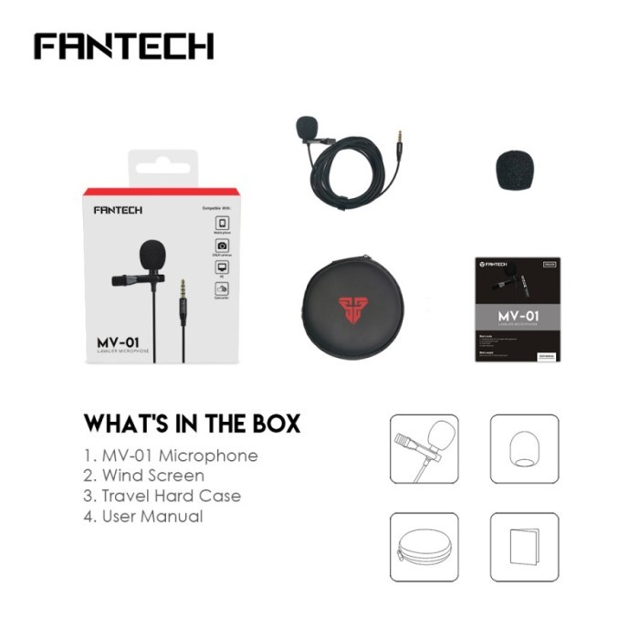 Fantech Mic Clip On MV01 Lavalier Microphone