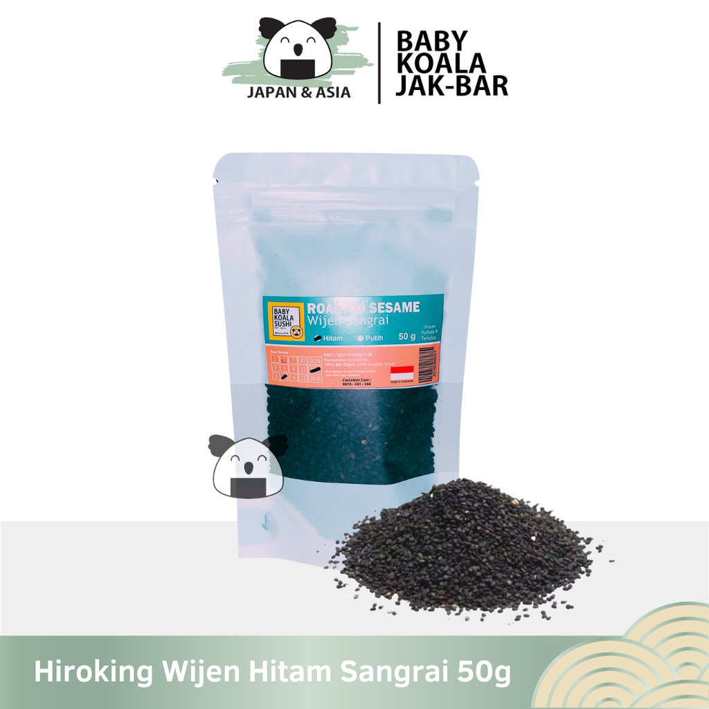 

Hiroking Biji Wijen Hitam Sangrai 50 g Halal │ Roasted Black Sesame Seed for Sushi Ramen-BKJ