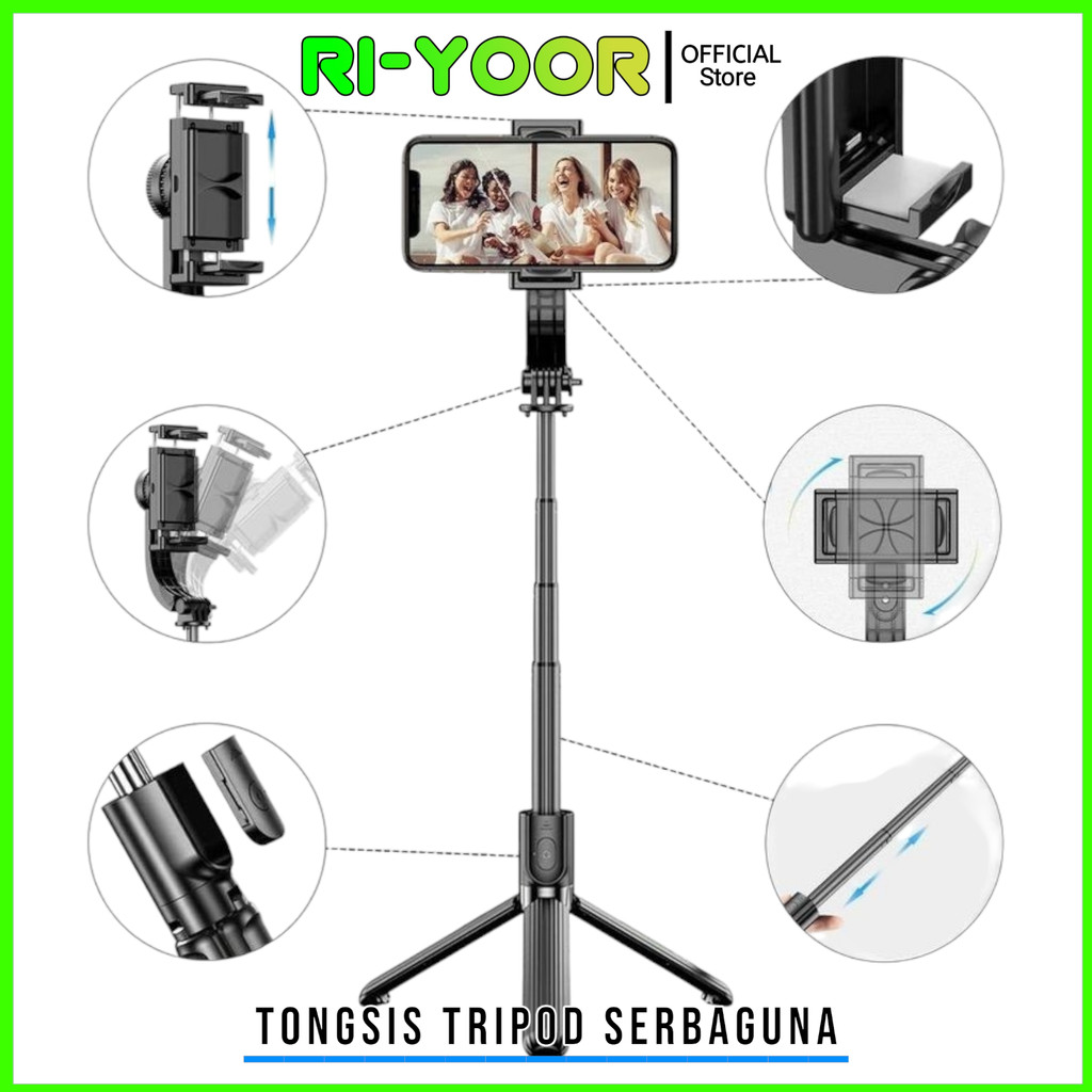 led tongsis lampu R1S tongsis tripod LED tongsis remot bluetooth tongsis R1S
