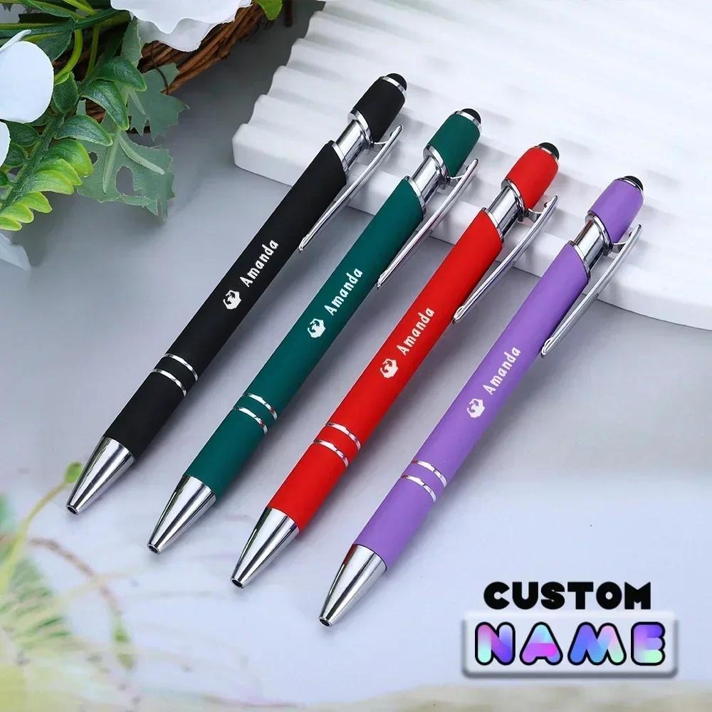 

Personalized Pen Custom Logo Engrave Name Ballpoint Pen with Stylus Tip Black Ink Metal Pen Graduation Office Graduation Gift