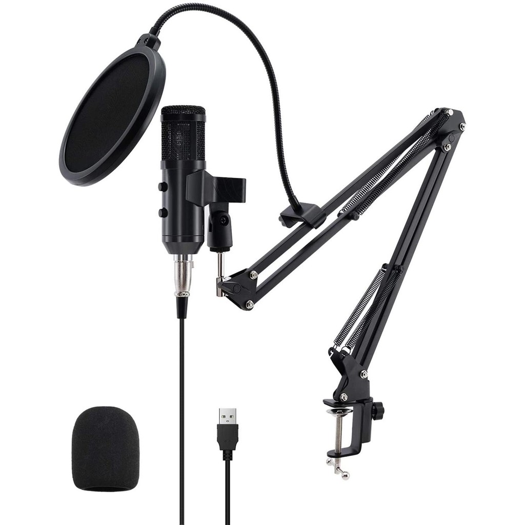 USB Condenser Microphone Plug&Play USB Microphone Kit Podcast Microphone, USB Computer Studio Cardio