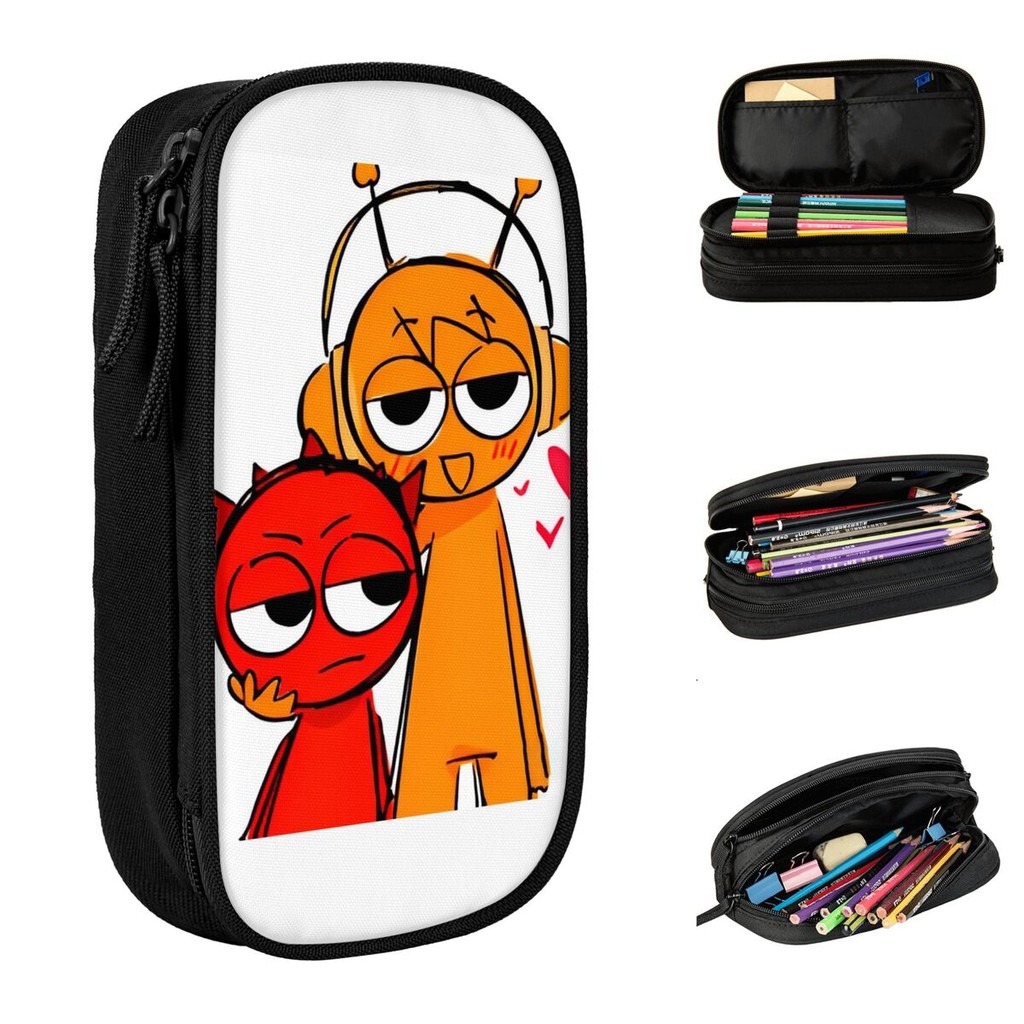 

Sprunki Incredibox Pencil Cases Cartoon Pen Bags for Student Large Storage School Supplies Cosmetic Pencil Box