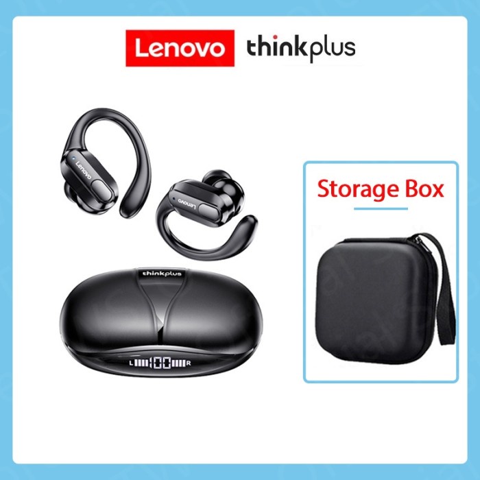 Terlaris ✨-LENOVO THINKPLUS XT80 Bluetooth 5.3 Headset Olahraga Headset Telinga - XT80-Hitam