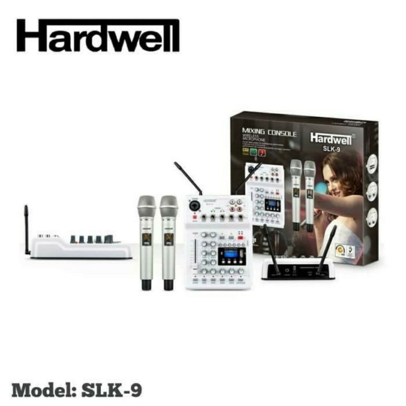 Mixer Audio Plus Mic Wireless HARDWELL SLK-9 ORIGINAL