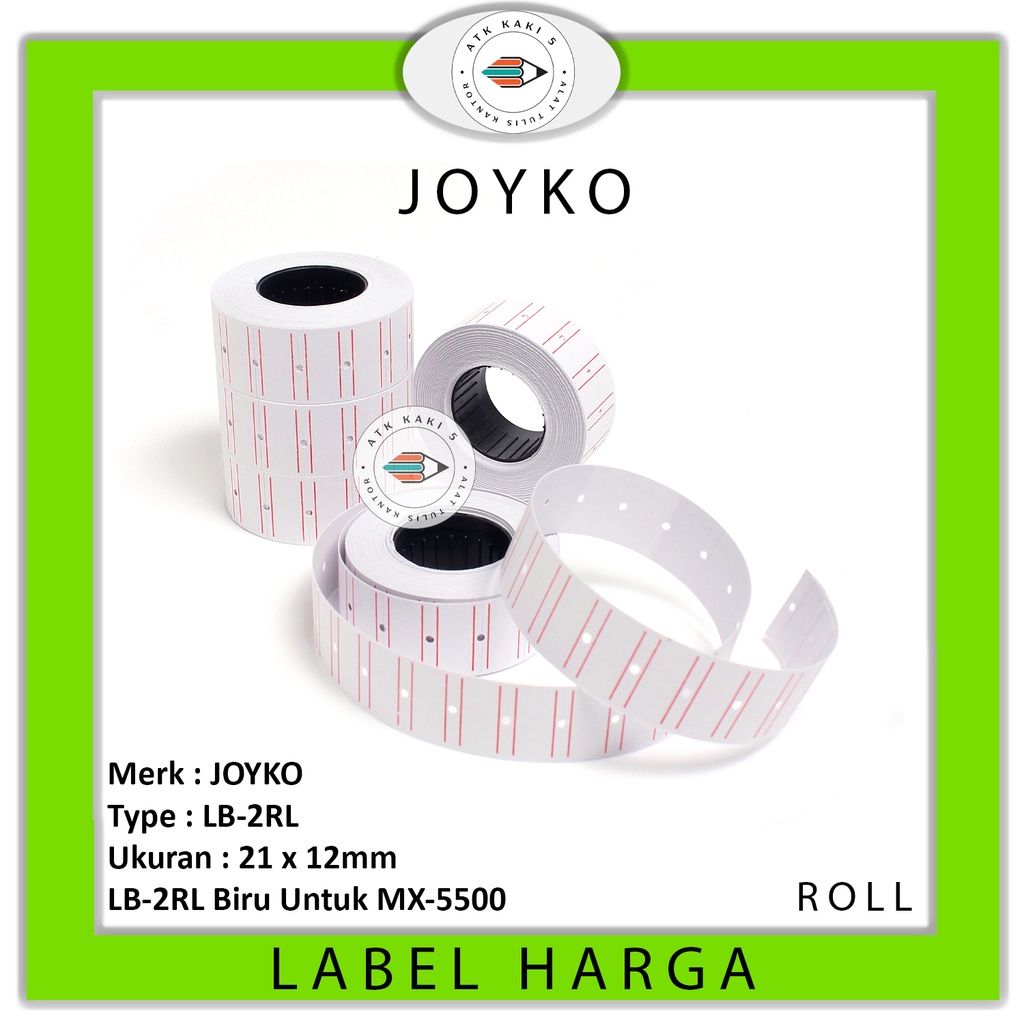 

JOYKO - Label Harga 1 Baris LB-2RL Biru - Roll