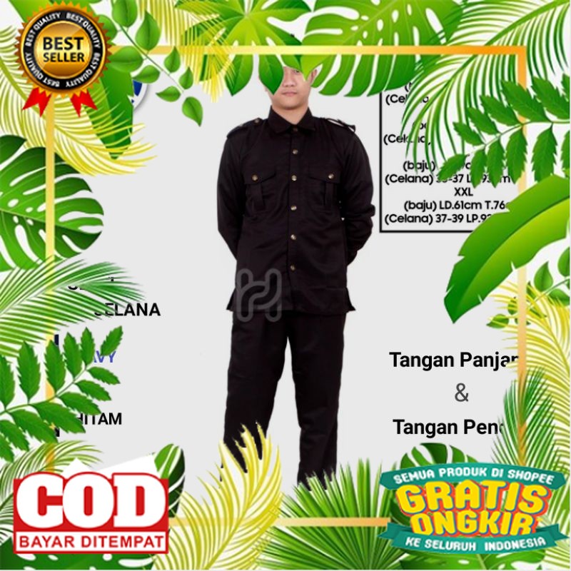 SERAGAM DINAS PDH KANTOR /Seragam Safari Baju Safari Setelan Safari Security Seragam Satpam Baju Sek