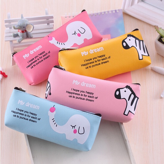 

Tempat Pensil Pencil Case Pen Kotak Hewan Animal Gajah Zebra Lucu Unik Murah