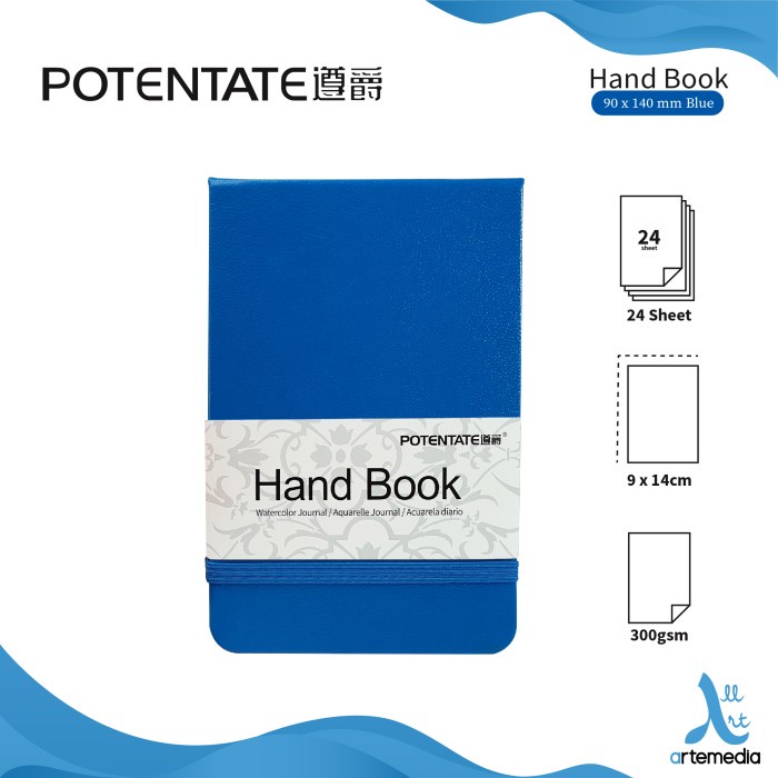 

[New] Kertas Cat Air Potentate Handbook 9x14cm Watercolor Hard Cover Book - BLUE