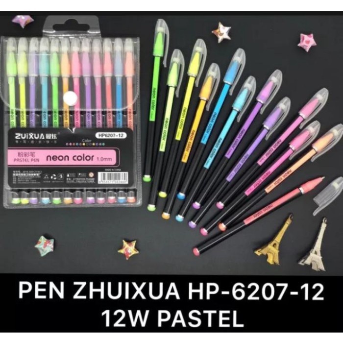 

ZUIXUA Pulpen Gel Pen Glitter / PASTEL / HIGHLIGHTER isi 12 Warna - PASTEL