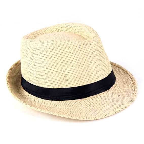 Topi Jazz Vintage Jadul Kuno Mafia Unik Fedora Hat Poliester Beige