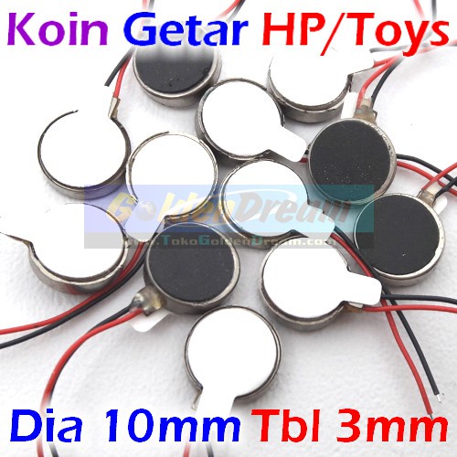 Motor Getar Micro 10x3mm Getar untuk HP Headset Alarm Jam Phone Vibrasi Coin Koin