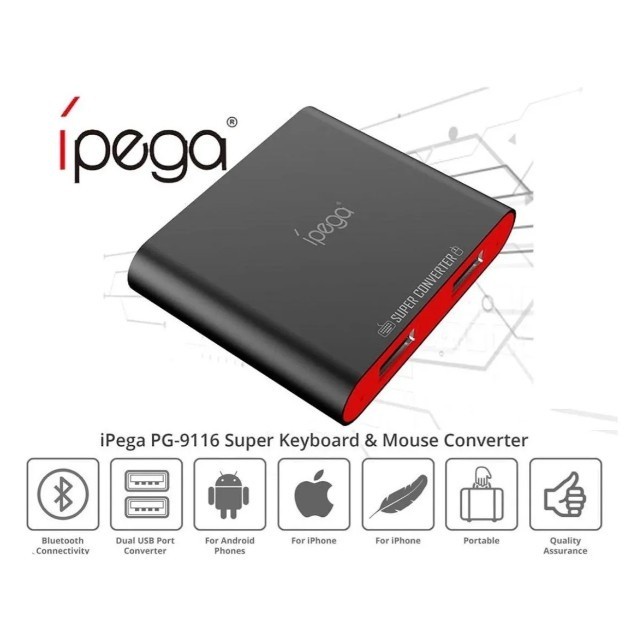 Anggits Converter Keyboard Mouse Gaming Bluetooth Ipega 9116 IOS Android PUBG