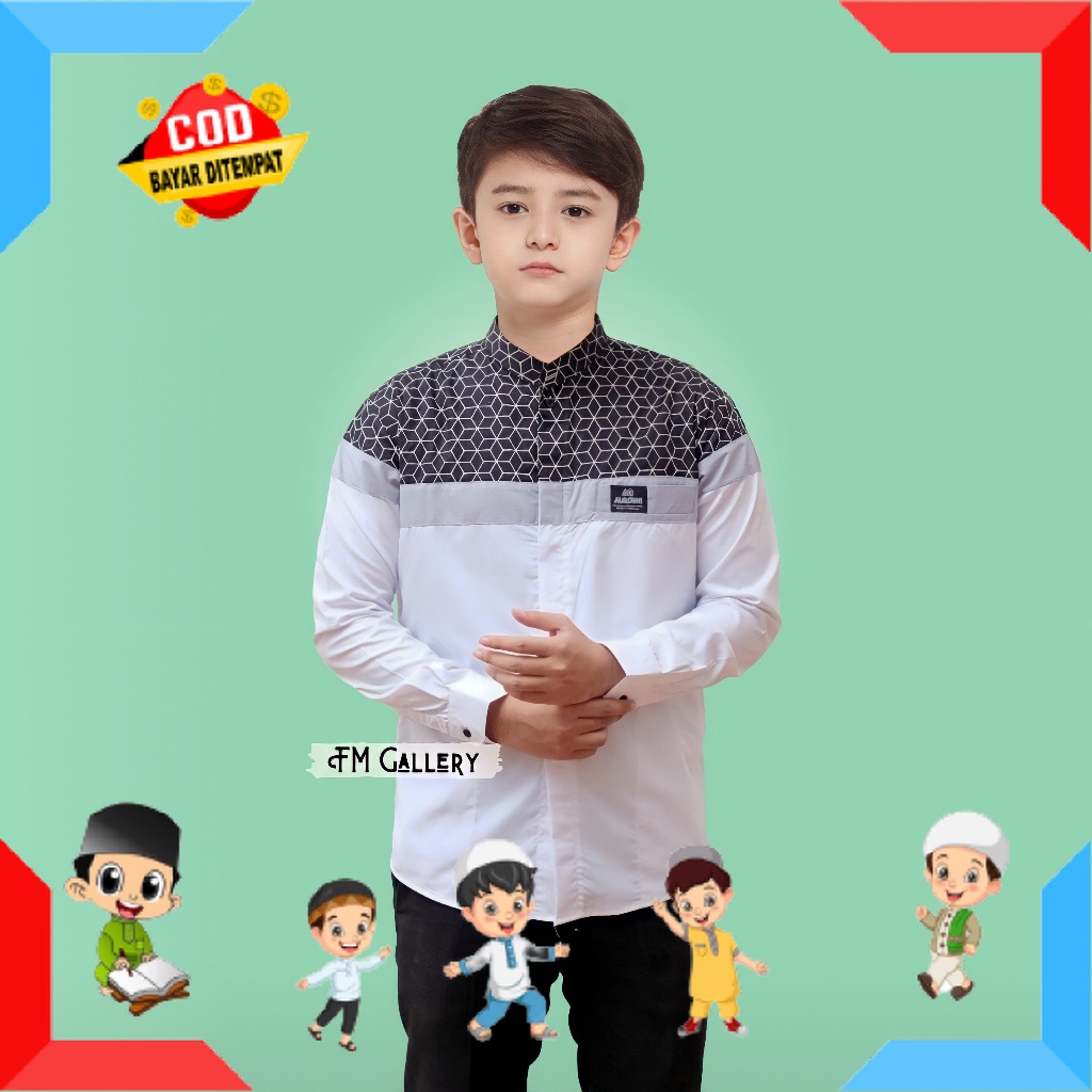 SAYANG ANAK BAJU MUSLIM ANAK PRIA LAKI" LANANG PUTRA MOTIF POLOS WARNA / Baju Koko Anak Laki Laki Le