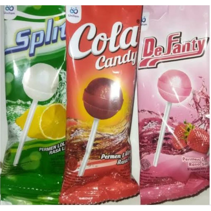 

Permen cola,defanti,split loli, 1 renteng isi12 pcs