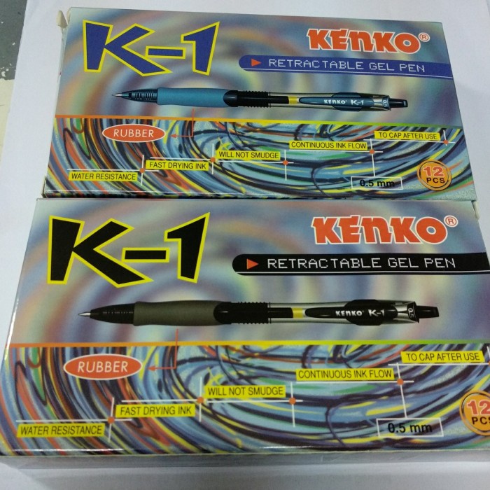 

[New]/Promo Pen Kenko K1 Gel 0.5 per lusin hitam - biru