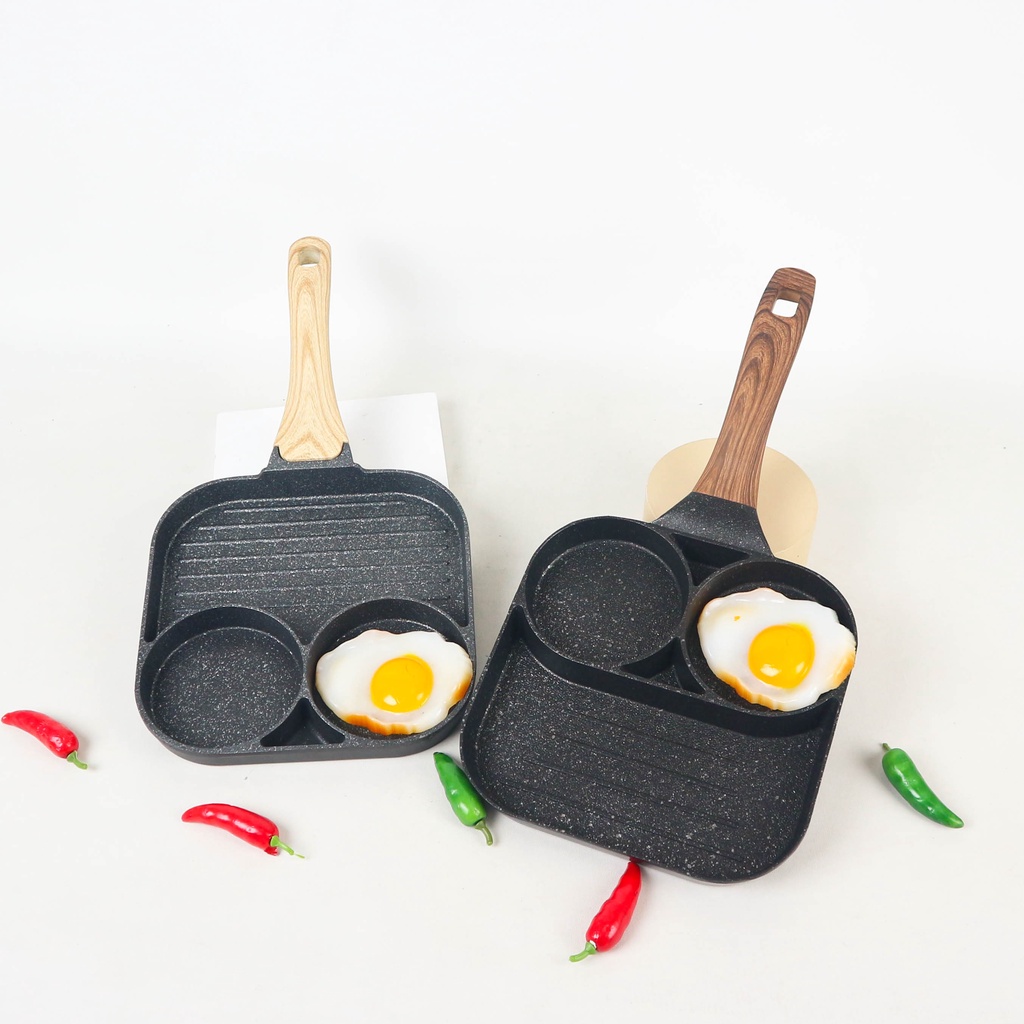 VV - Burger Egg Grill Pan 2 Lubang / Teflon Burger Panggang