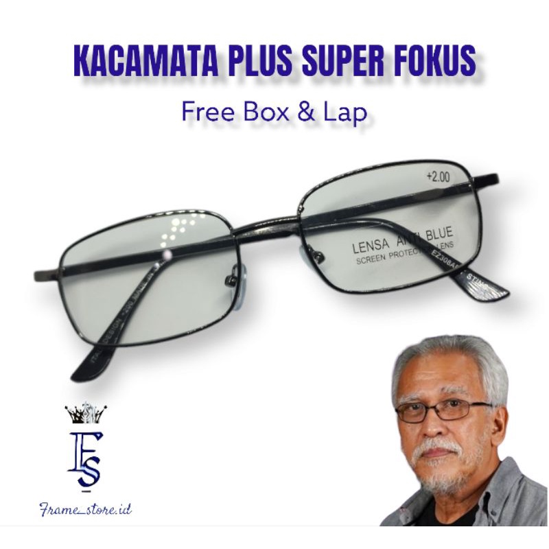 KACAMATA BACA / KACA MATA PLUS SUPER FOKUS FRAME BESI UNTUK PRIA DAN WANITA baru