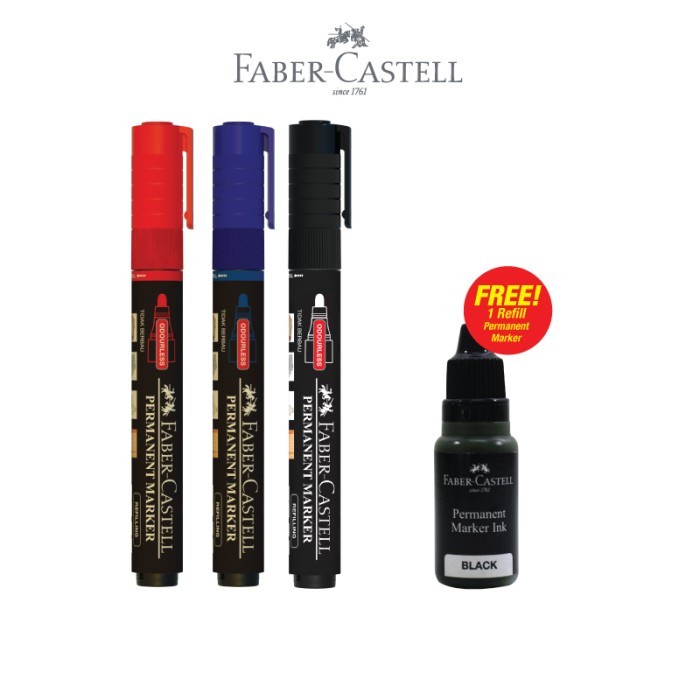 

Faber Castell Paket Bisnis Online 3 Permanent Marker FREE 1 Refill