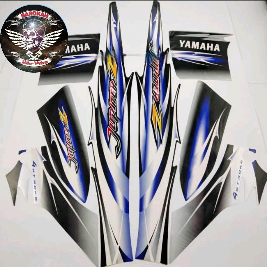 AJS Striping stiker polet yamaha jupiter z silver hitam biru 2007 list body standar    Sticker Bisa 