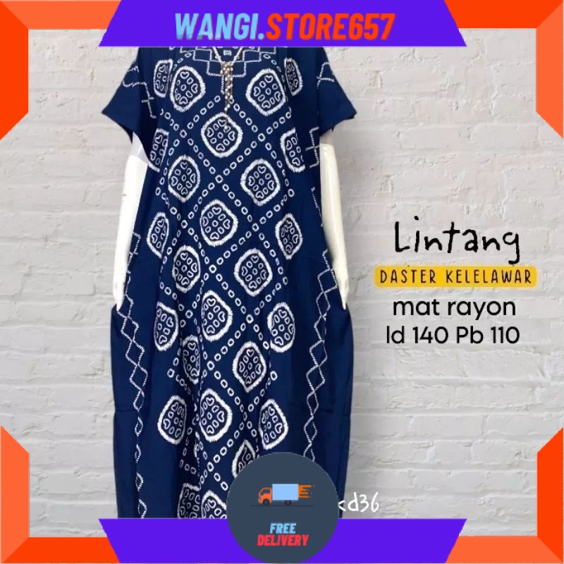 BAJU KOMBOR MAMAH MUDA OVERSIZE KEKINIAN MOTIF CANTIK / Daster ct rayon tebal motif klasik biru navy