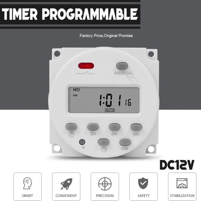 TIMER DIGITAL PROGAMABLE Timer Switch Relay Countdown - Timer DC 12v