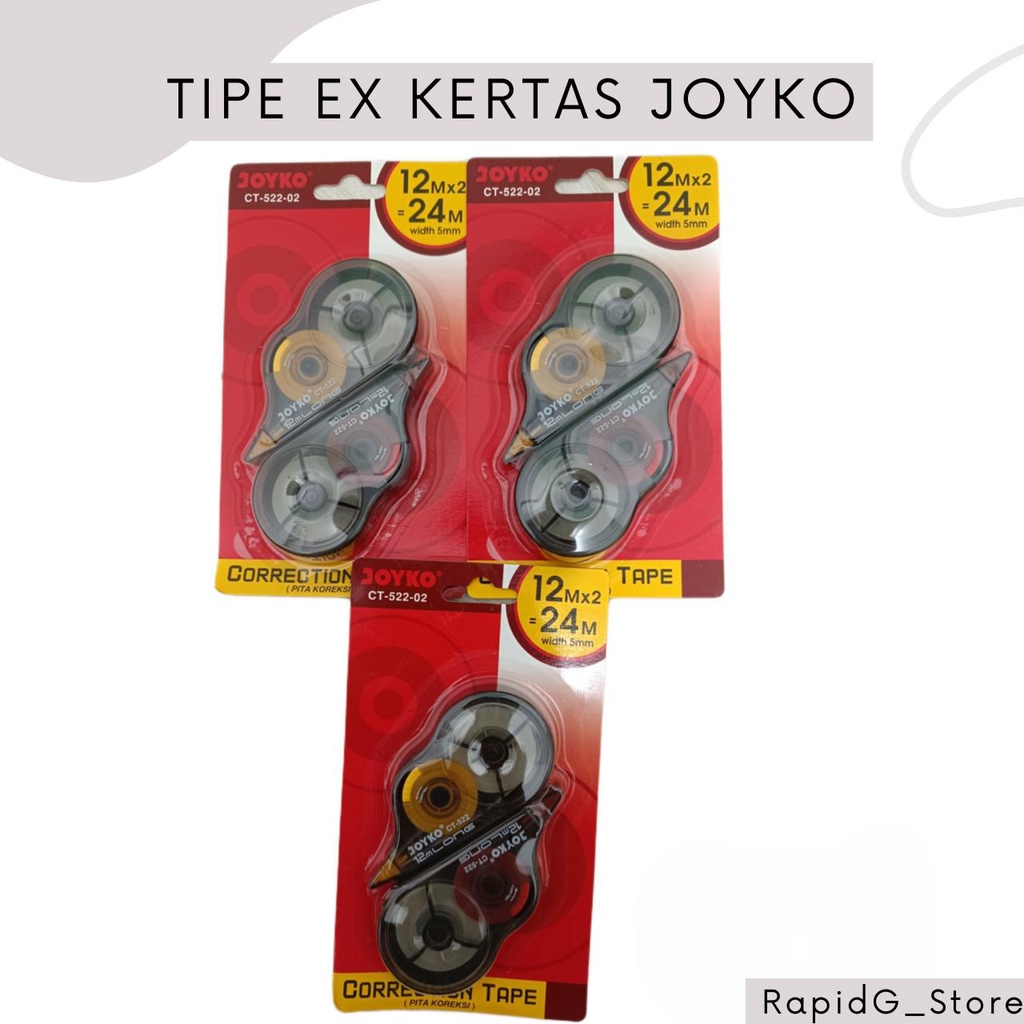 

Joyko Tipe X Kertas 24 Meter Isi 2 Pcs CT-522