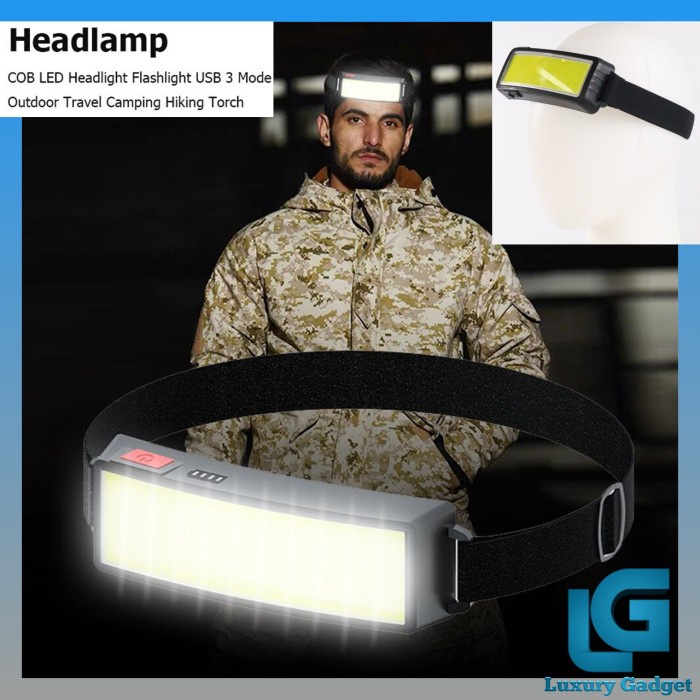 LAMPU SENTER KEPALA TERBAIK PALING TERANG LED BERKUALITAS ANTI AIR USB