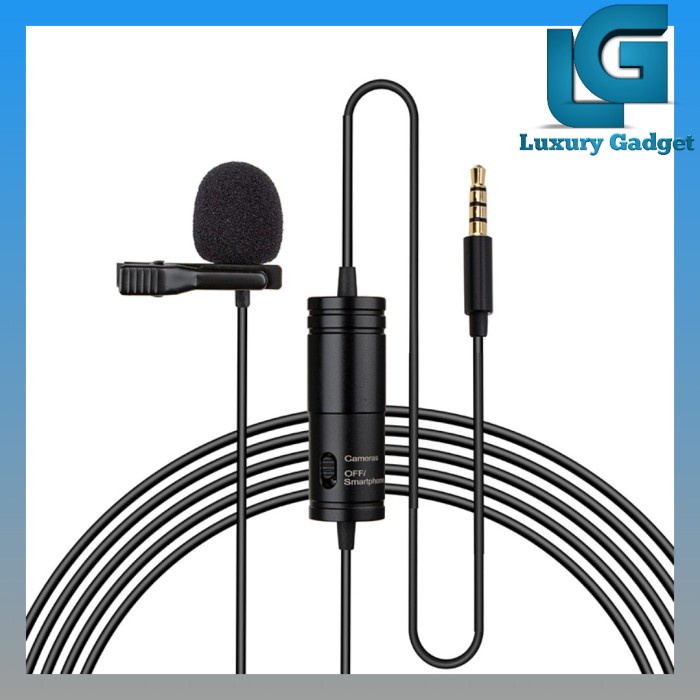 MIC CLIP ON HP DELUXE PORTABLE TERBAIK UNTUK YOUTUBE VLOGGER KABEL 6 M