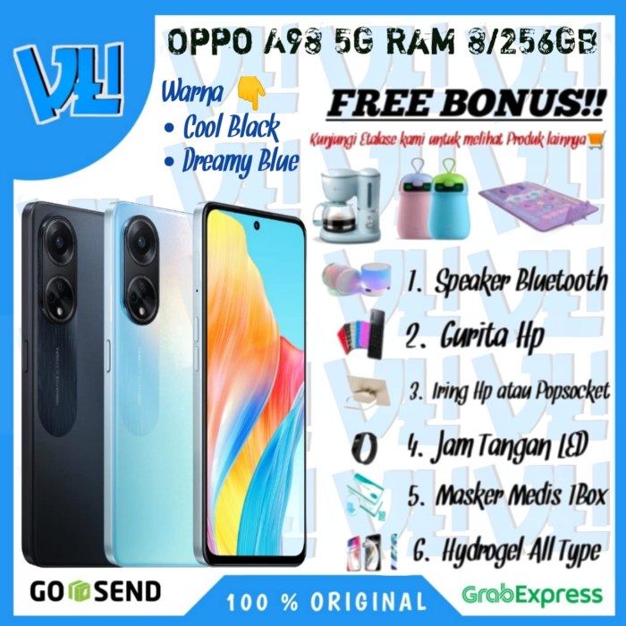 Oppo A98 5G Ram 8/256GB [Ram 8GB Internal 256GB] - Garansi Resmi
