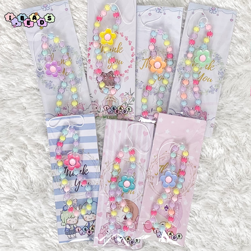 Mowin.id Beads Strap Tali Gantungan Motif Rainbow Flower. (BP)