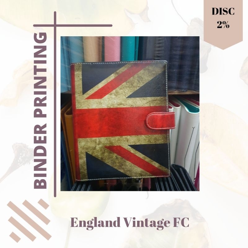 

Binder Printing motif bendera england kulit Sintesis A5 ( 20ring)