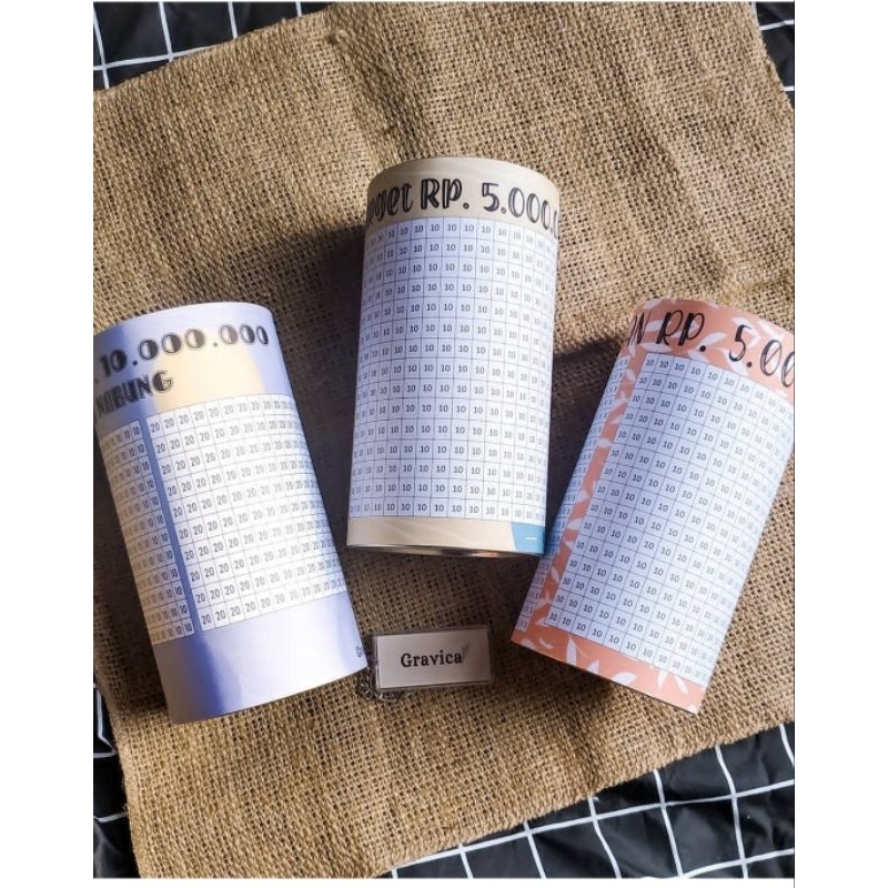 Celengan Target Buka tutup Jumbo full kaleng Murah Celengan Viral Celengan Buka Tutup Celengan Perma